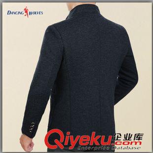 風(fēng)衣/呢大衣 與狼共舞秋冬立領(lǐng)呢子夾克男修身男士毛呢茄克商務(wù)英倫上衣外套潮原始圖片3