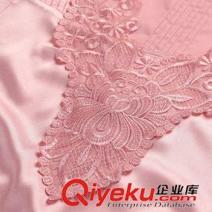 冰絲/絲綢/真絲/仿真絲/色丁 夏季性感女士睡衣真絲吊帶睡裙 新款桑蠶絲綢V領睡衣家居短裙A092