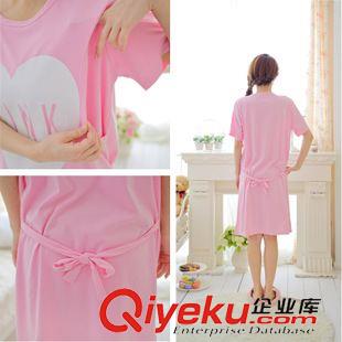 孕婦裝/哺乳裝 夏季薄款短袖孕婦裙 PINK月子服批發(fā) 孕婦睡裙哺乳裙一件代發(fā)A157