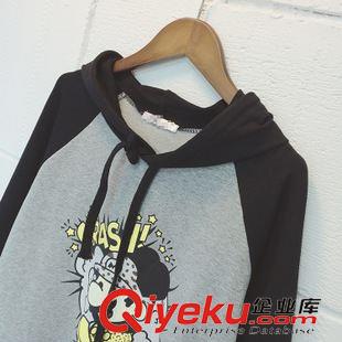 網(wǎng)店爆款 韓國(guó)東大門(mén)秋季新款2015百搭學(xué)院風(fēng)ulzzang馬里奧插肩袖女衛(wèi)衣原始圖片3