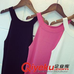 網店爆款 2015秋季新款百搭韓版氣質顯瘦簡約吊帶針織背心3色原始圖片3