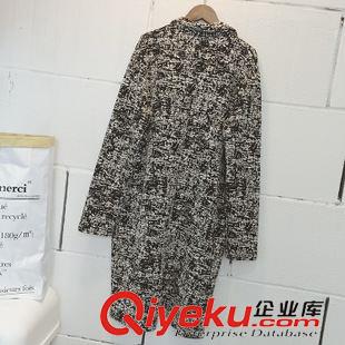 實(shí)體店拿貨爆款 歐美風(fēng)秋季新款2015時(shí)尚大牌個(gè)性提花雜色柔軟舒適西裝開叉長外套原始圖片2