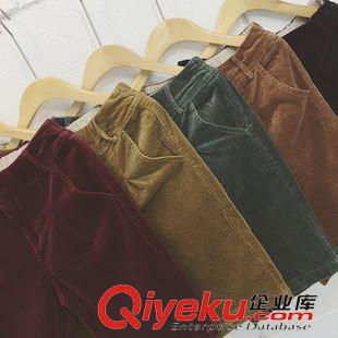 10.12NEW 日式日單簡(jiǎn)約風(fēng)復(fù)古松緊腰燈芯絨純色寬版哈倫大碼靴褲5分褲原始圖片3