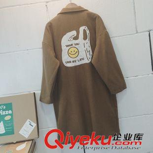 10.7NEW 塔卡沙日單冬季新款2015復(fù)古刺繡繡購物袋羊毛毛呢翻領(lǐng)長(zhǎng)款西裝女