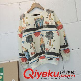 10.5NEW 歐洲站秋季新款2015女裝時尚童趣可愛卡通太空棉空氣感圓領(lǐng)寬衛(wèi)衣原始圖片3