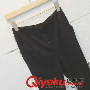 10.3NEW 歐美風(fēng)秋季新款女裝2015百搭顯瘦單排扣高腰修身寬松休閑西裝褲原始圖片2