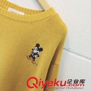 9.24NEW 韓國(guó)官網(wǎng)同款ulzzang學(xué)院刺繡卡通針織純色毛衣寬版休閑大碼女裝原始圖片3