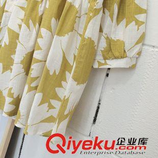 9.24NEW 韓國(guó)秋季新款2015時(shí)尚熱賣(mài)女裝學(xué)院花朵單排扣高腰娃娃裙連衣裙原始圖片3
