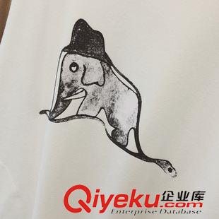 9.24NEW 韓國(guó)東大門秋冬代購(gòu)新品2015熱賣加厚口袋卡通動(dòng)物插肩袖中長(zhǎng)T恤