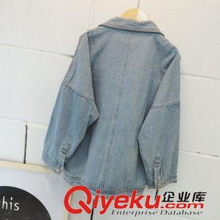 9.23NEW 2015秋裝新款牛仔外套女寬松大碼長袖中長款原宿風(fēng)BF夾克韓版上衣原始圖片3