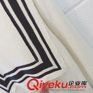 9.22NEW 韓國(guó)學(xué)院風(fēng)秋季新款2015熱賣(mài)海軍風(fēng)領(lǐng)撞色百搭針織套頭上衣女裝原始圖片2