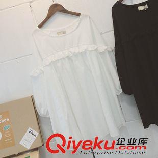 9.21NEW 韓版秋季新款2015熱賣女裝氣質(zhì)荷葉邊寬版高腰純色娃娃裙連衣裙原始圖片2