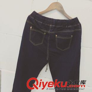 9.07NEW 日式文藝森女系復(fù)古單排銅扣抽繩收腰哈倫休閑牛仔褲長(zhǎng)褲女式新原始圖片3