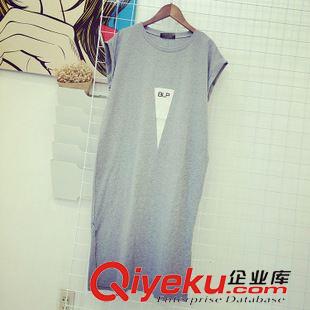7.29NEW 韓國東大門官網款新品BLP刺繡三角形印花卷邊袖開叉長款顯瘦女T恤