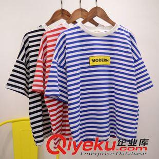 7.5NEW 韓國東大門新款女裝兔八哥印花圖案棉麻寬版開叉圓領(lǐng)長款T恤女2色