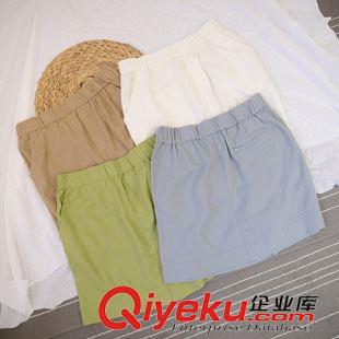 半身裙 夏季新品簡約時尚韓范純色口袋后拉鏈松緊腰休閑半身裙短裙女 4色原始圖片2