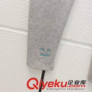  緊身褲/打底褲 韓國秋季新款時尚熱賣刺繡字母褲腳運動風腰邊棉質打底褲長褲女