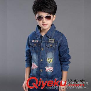 男童牛仔外套專區(qū) 2015新款男童韓版牛仔秋季外套兒童秋款純色中國夢夾克牛仔爆款原始圖片2