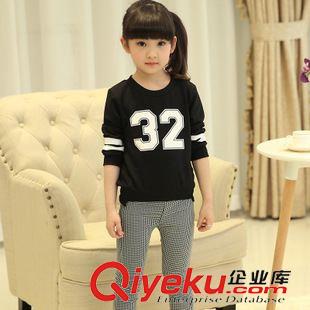 女童時尚靚麗套裝專區(qū) 童裝女秋裝2015新款 女童套裝秋款數(shù)字衛(wèi)衣兩件套 兒童秋裝套裝女原始圖片2