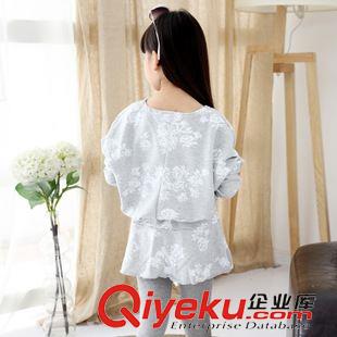 女童時尚靚麗套裝專區(qū) 左優(yōu)貝2015新款童裝女童兒童套裝長袖蝙蝠衫短裙套二件套秋季衣服原始圖片3