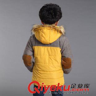 棉服外套 棉外套 童裝男童2015新款冬裝兒童毛帽紐扣 韓版中大童兒童棉外套原始圖片3