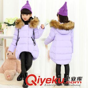 棉服外套 童裝女童棉衣2015新款冬季裝中長款外套兒童韓版加厚毛領(lǐng)棉襖棉服原始圖片3