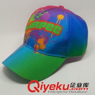 賽車帽 東莞帽廠供應(yīng)全件{bfb}滌綸彩色印花五頁頂棒球帽原始圖片2