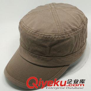 洗水帽 咖啡色洗水做舊純色簡約鴨舌帽 男女士平頂帽軍帽休閑戶外帽子原始圖片2