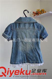 外套/風衣/ 夏季修身百搭短款牛仔小西服外套 短袖 花邊可拆卸原始圖片2