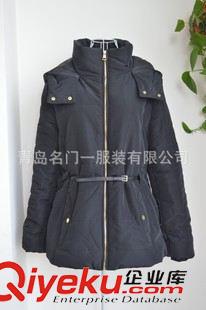 外套/風(fēng)衣/ 歐美女裝專柜款原單純色連帽休閑羽絨棉服原始圖片3