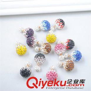 網(wǎng)絡(luò)爆款耳釘 E70 韓國原單拉絲鏤空線球雙面佩戴雙頭個性潮女獨特韓版耳釘耳環(huán)