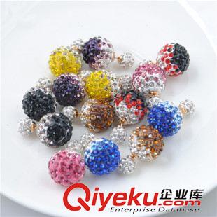 網(wǎng)絡(luò)爆款耳釘 香巴拉水鉆雙珠耳釘 時(shí)尚漸變色 耳飾批發(fā) 明星同款原始圖片2
