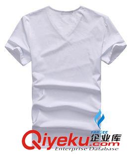 V領(lǐng)T恤   定做專區(qū) 夏裝新款男士短袖t恤訂做 男式休閑純棉V領(lǐng)短袖t恤衫 男裝白色t恤原始圖片3