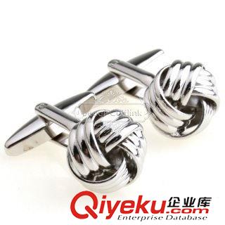10元區(qū) 【袖扣現(xiàn)貨 廣州袖扣】銀色繩結(jié)袖扣 AE6734 金屬工藝原始圖片2