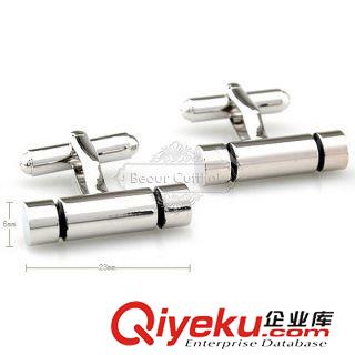 11元區(qū) 【袖扣現貨 袖扣定做】銀色圓柱袖扣 AE7934 金屬工藝原始圖片2