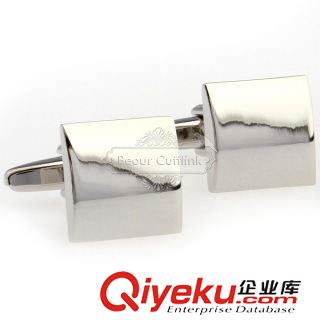 13元區 【袖扣】袖扣生產廠家-正方形銀色金屬袖扣 AE0387 金屬光面原始圖片2