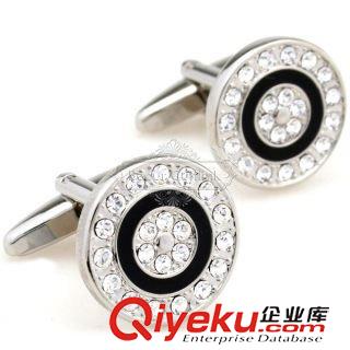 水晶 【袖扣現(xiàn)貨 深圳袖扣】白色水晶袖扣 AE7741 鑲嵌工藝原始圖片2