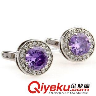 水晶 【廣州袖扣 袖扣優盤】紫色水晶袖扣 AE7674 鑲嵌工藝