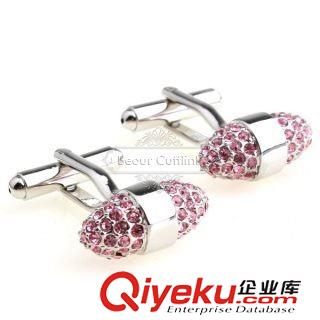 水晶 【袖扣現貨 品牌袖扣】袖扣-粉紅橢圓袖扣 AE6856 鑲嵌工藝原始圖片2