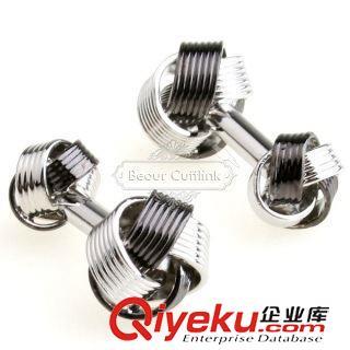 麻花 【袖扣混批 廣州袖扣】gd袖扣-銀色繩結袖扣 AE6735 金屬工藝原始圖片2