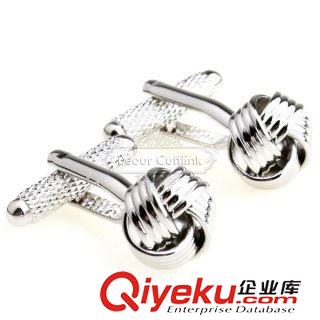 麻花 【袖扣混批 男式袖扣】銀色麻花袖扣 AE6754 金屬光面原始圖片2