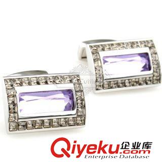 未分類 【廣州袖扣 袖扣】袖扣廠-紫色水晶袖扣 AE7778 鑲嵌工藝原始圖片2