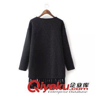 ★10月13號新款更新 2015秋冬新款韓版幾何立體花紋下擺流蘇修身打底裙連衣裙 女原始圖片3