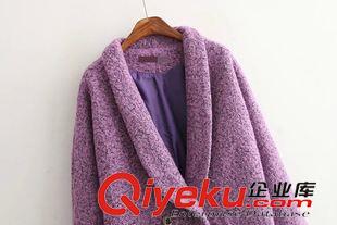 ★10月11號(hào)新款更新 2015秋冬新款休閑款寬松中長(zhǎng)款雙排扣呢料大衣外套 女 CY-901原始圖片3
