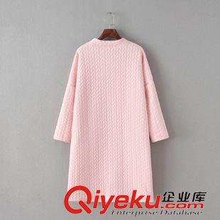 ★10月11號新款更新 2015秋冬新款立體壓花雙拉鏈口袋針織棉長款開衫外套 女 YM10144原始圖片3