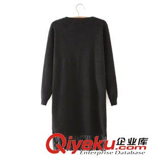 ★10月9號新款更新 韓版秋季新款 民族風PU皮下擺流蘇拼接套頭針織連衣裙原始圖片2