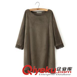 ★10月9號新款更新 2015秋冬新款歐美風(fēng)時尚鹿皮絨修身長款風(fēng)衣外套女 B31116