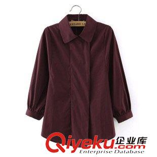 ★10月9號(hào)新款更新 韓國(guó)代購款 純色時(shí)尚氣質(zhì)燈籠袖百搭襯衫五分袖翻領(lǐng)開衫 女裝上衣原始圖片2