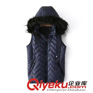 ★10月9號(hào)新款更新 歐洲站秋季新款 時(shí)尚歐美風(fēng)毛領(lǐng)連帽可拆卸修身棉馬甲 薄款外套原始圖片2