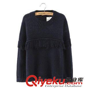 ★10月9號新款更新 歐洲站秋季新款 時尚歐美風(fēng)流蘇鏤空套頭毛衣 女裝上衣原始圖片3